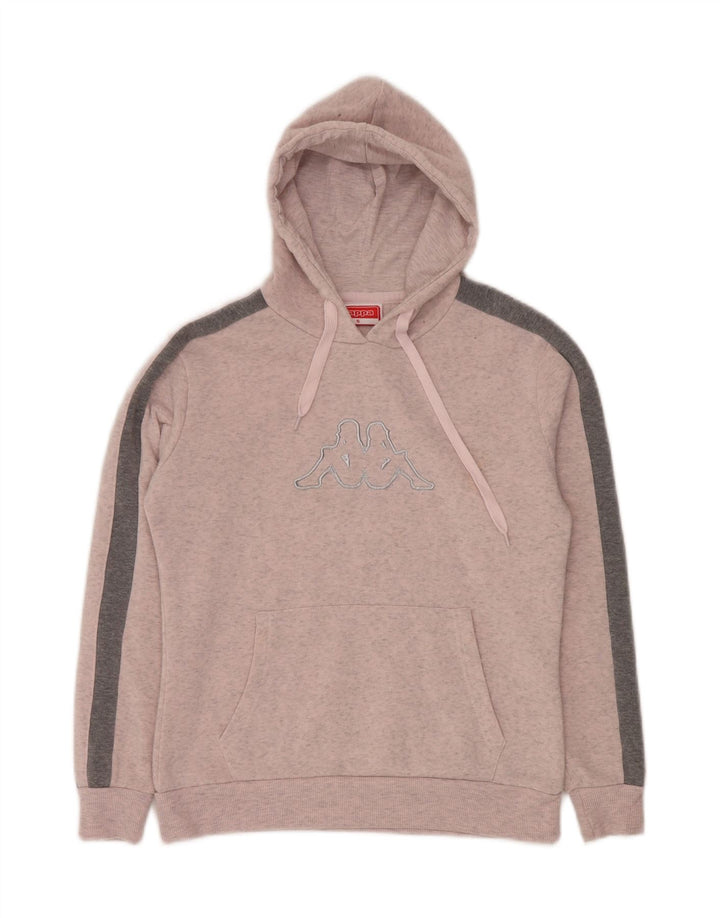 KAPPA Damen-Pullover mit übergroßem grafischem Kapuzenpullover, Gr. 10, klein, Rosa, Farbblock