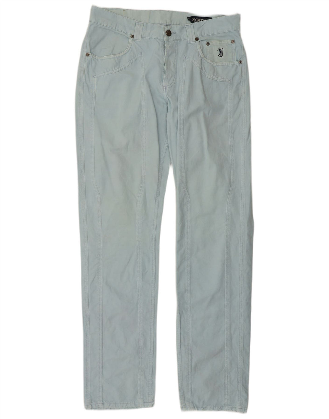 Jeckerson Damen Straight Jeans W34 L34 Blaue Baumwolle