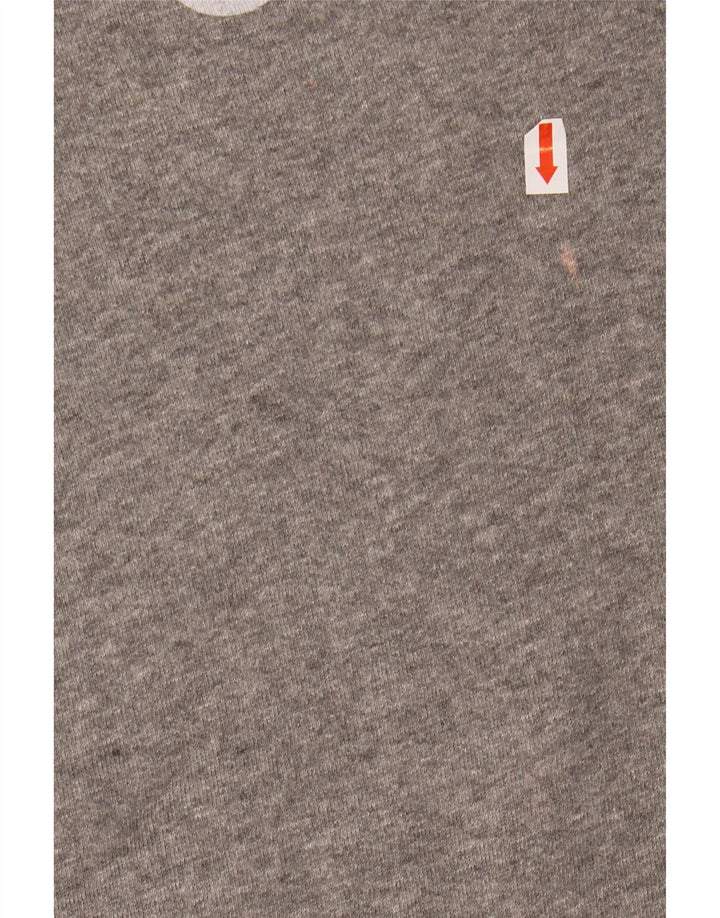 JACK WILLS Damen-Kapuzenpullover mit Grafik, UK 14, Größe L, Grau, Baumwolle