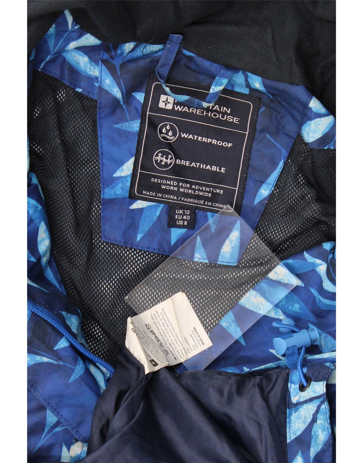 Mountain Warehouse Damen-Regenmantel mit Kapuze, UK 12, Mittel, Marineblau, Blumenmuster
