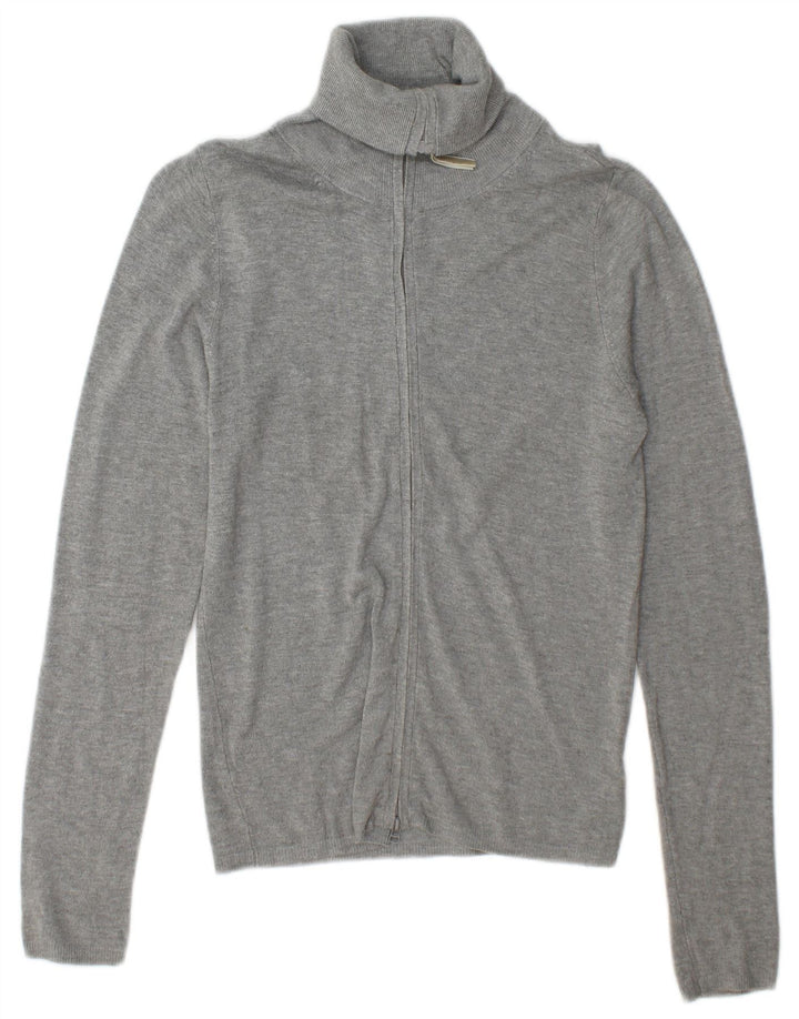 Zara Damen-Cardigan-Pullover UK 12 Mittelgrauer Rayon
