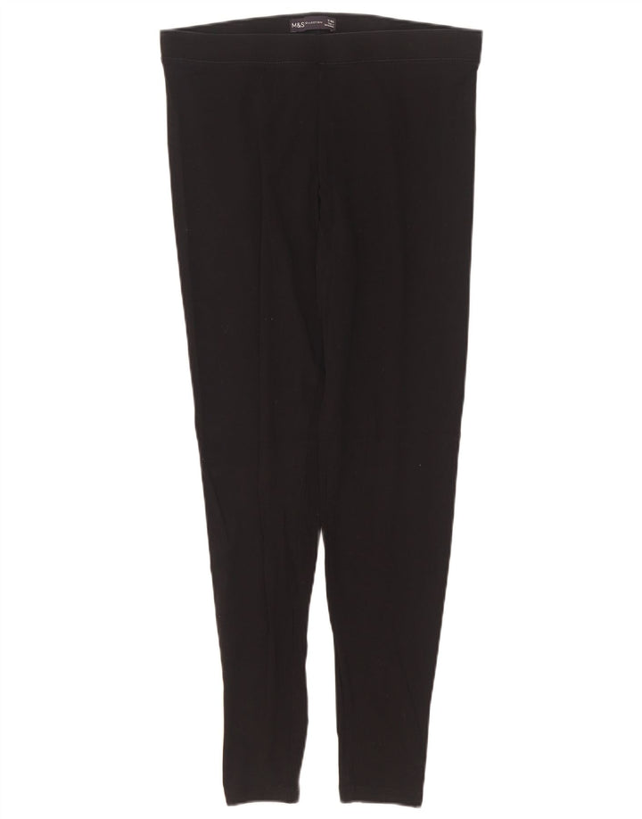 Marks & Spencer Damen Leggings UK 12 Mittelschwarze Baumwolle