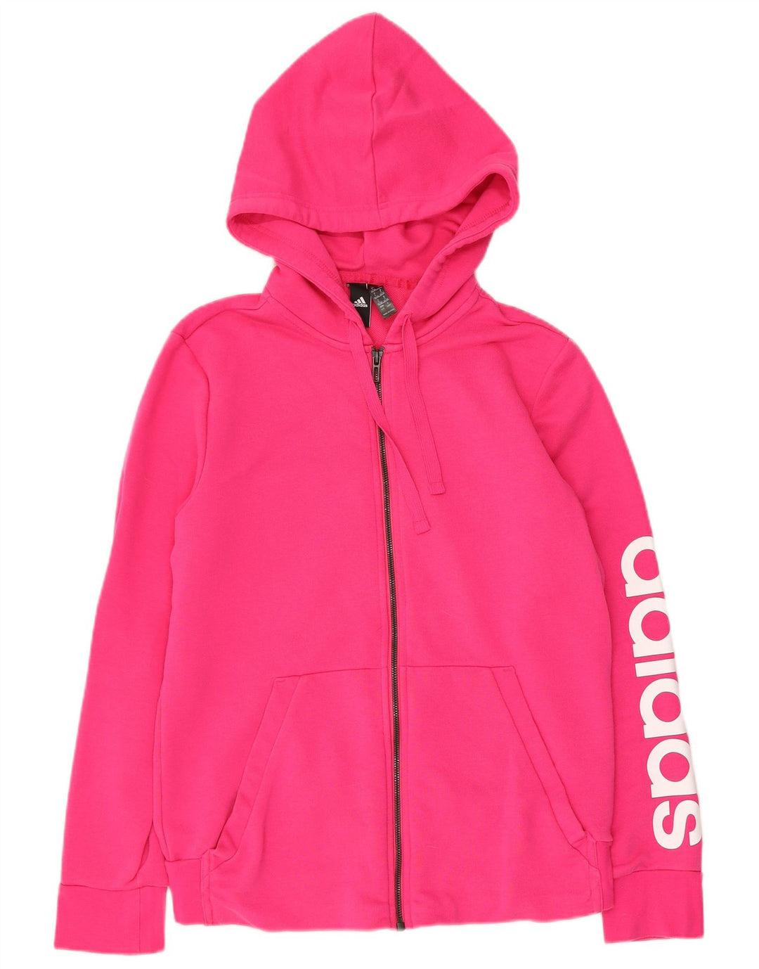 ADIDAS Damen Graphic Zip Hoodie Pullover UK 16/18 Große rosa Baumwolle
