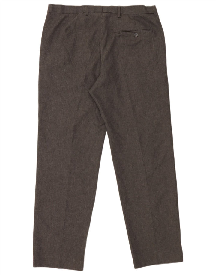 Marks & Spencer Herren Tapered Regular Anzughose W36 L31 Graues Polyester