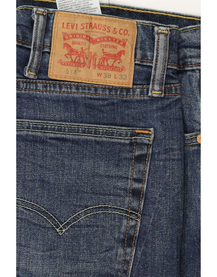Levi's Herren 514 Straight Jeans W38 L27 Blaue Baumwolle