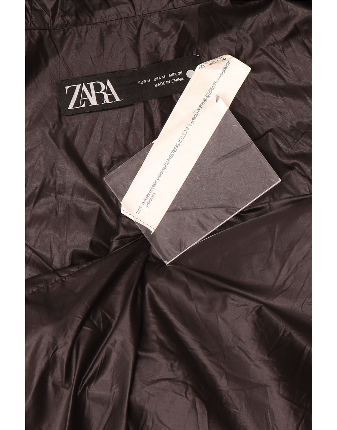 Zara Damen-Weste mit Kapuze, gepolstert, UK 14, Mittelschwarz, Polyester