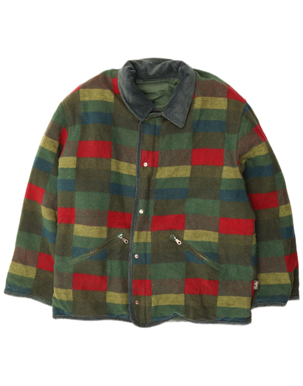 Vintage Herren Wendejacke UK 44 2XL Grün kariert