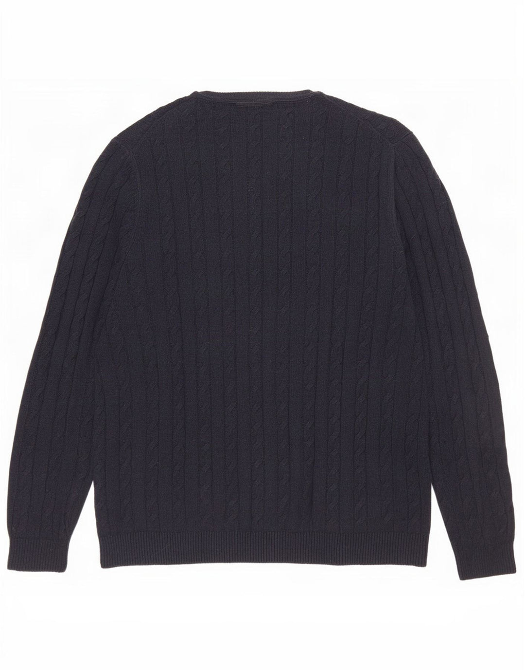 Lyle & Scott Herren-Pullover mit Rundhalsausschnitt, Größe L, marineblaue Baumwolle