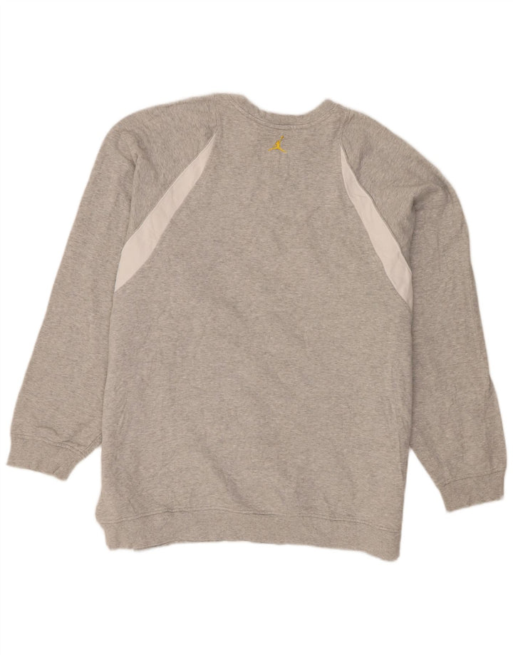Jordan Herren Sweatshirt Pullover 2XL Grau Colourblock Baumwolle