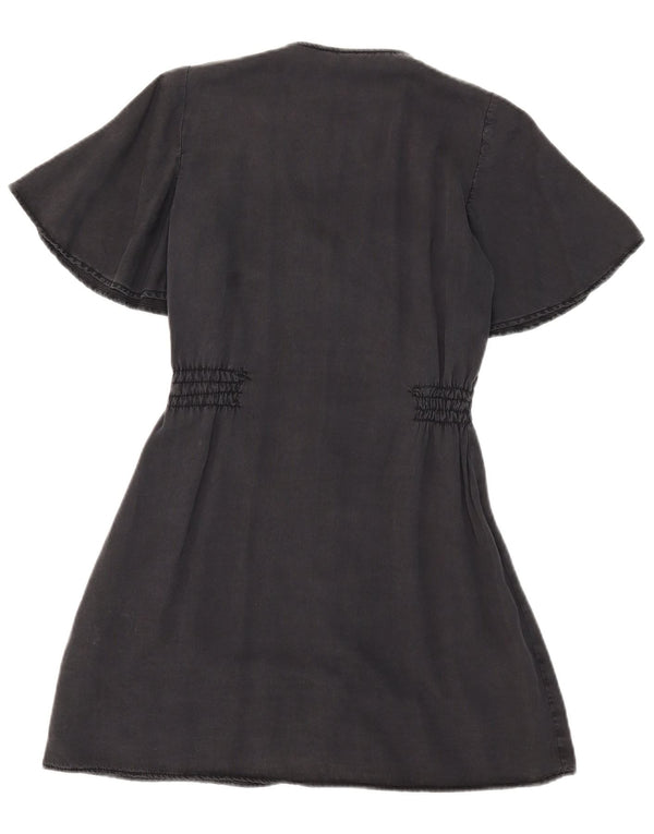 Zara Damen Hemdkleid UK 6 XS Schwarz