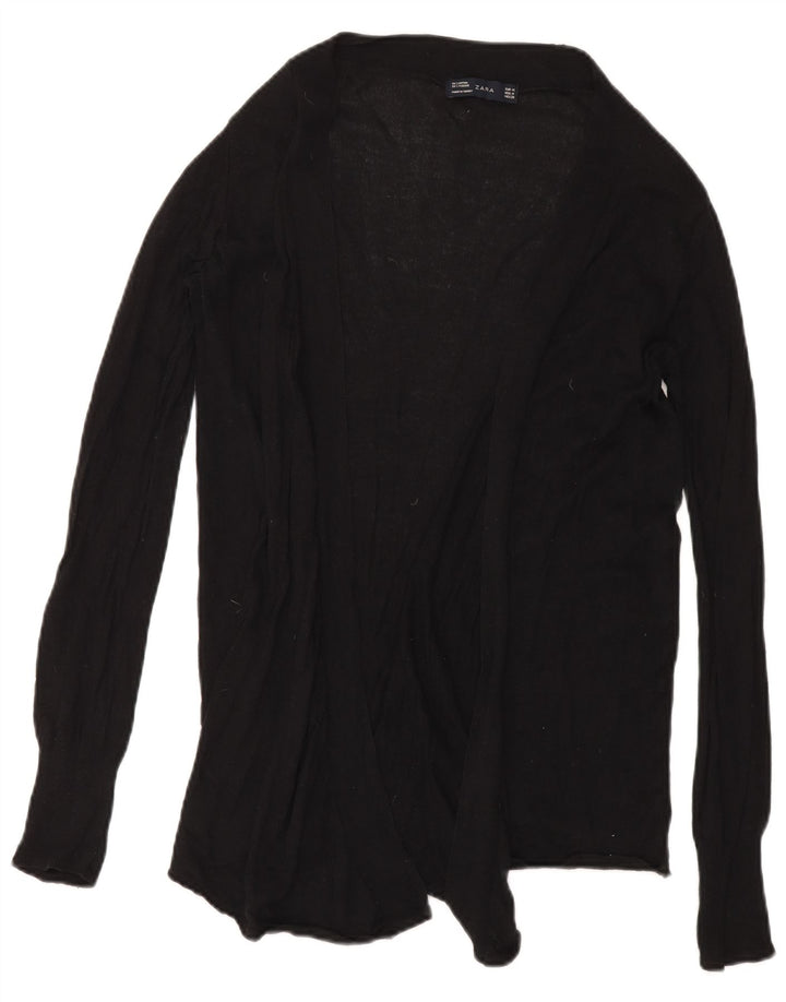 Offener Cardigan für Damen von Zara, UK 12, mittelschwarz, Baumwolle
