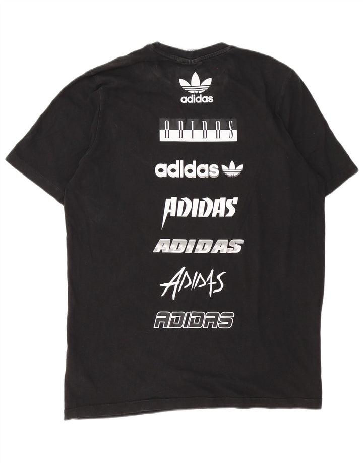 Adidas Herren Grafik T-Shirt Top Large Schwarz Baumwolle
