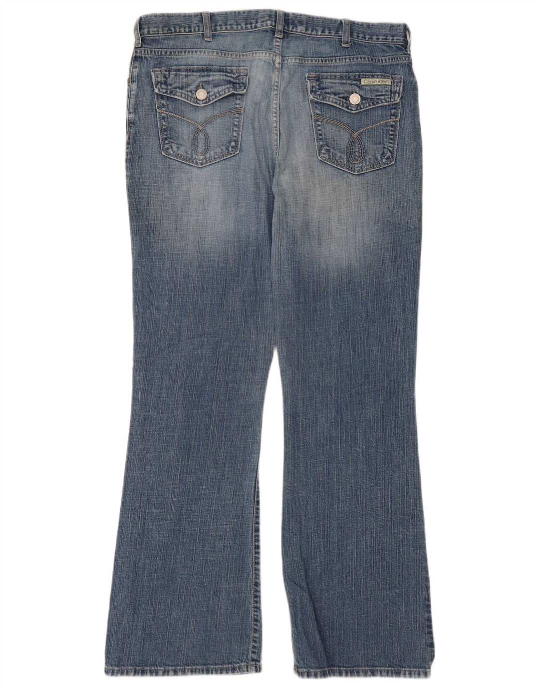 CALVIN KLEIN Damen Schlagjeans US 16 XL W36 L32 Blaue Baumwolle