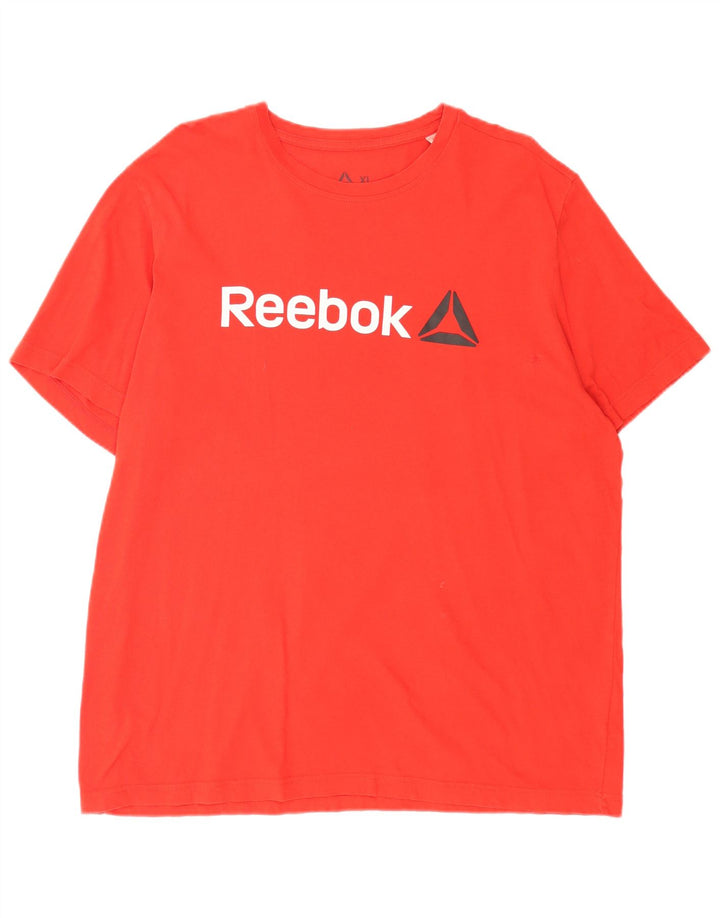Reebok Herren Grafik T-Shirt Top XL Rot Baumwolle