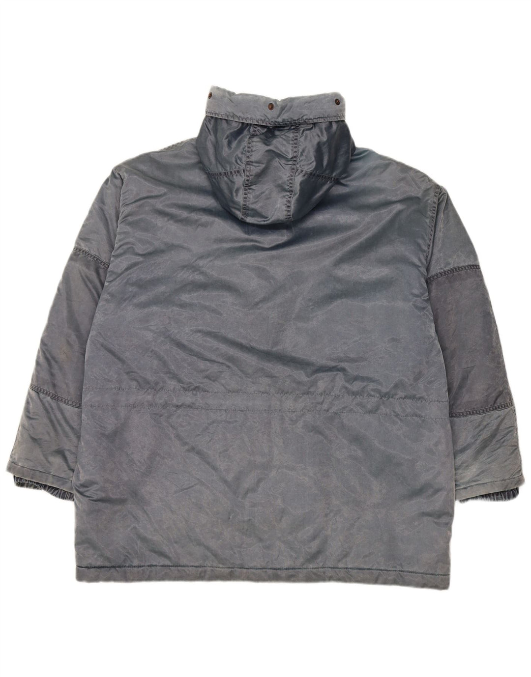 Vintage Damen Kapuzenübergroße Windjacke IT 44 Mittelblau