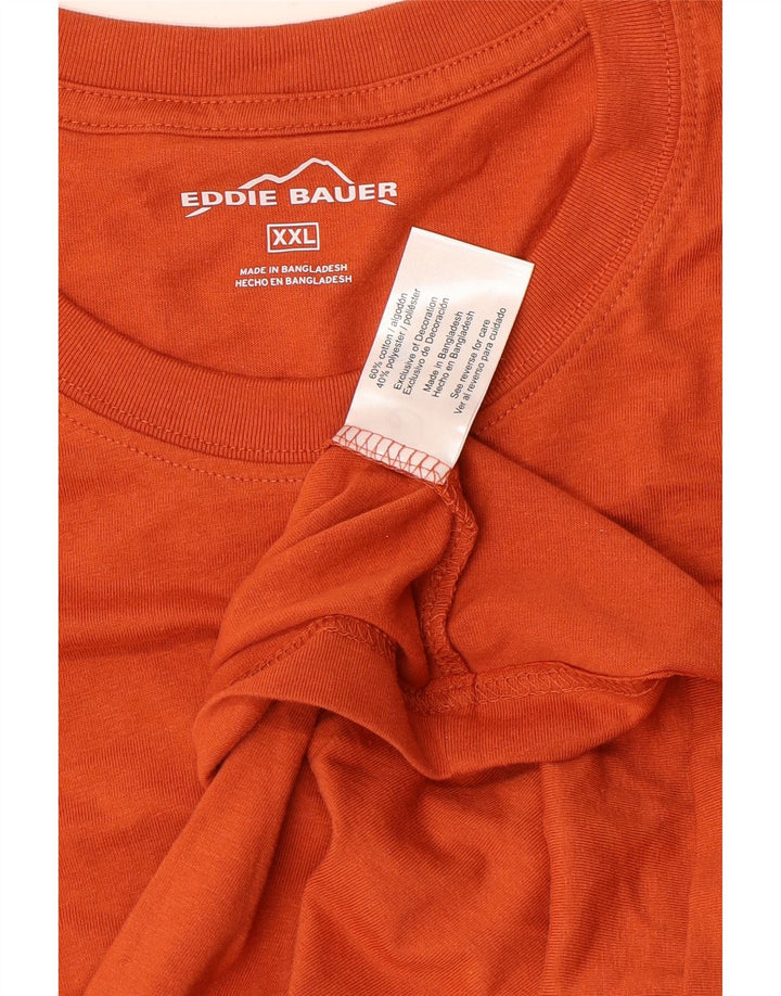 EDDIE BAUER Herren T-Shirt Top 2XL Orange Baumwolle