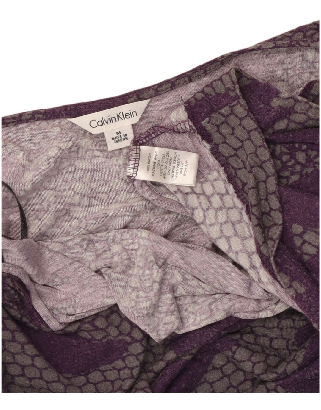 CALVIN KLEIN Damen Blusenoberteil UK 12 Medium Purple Floral Rayon