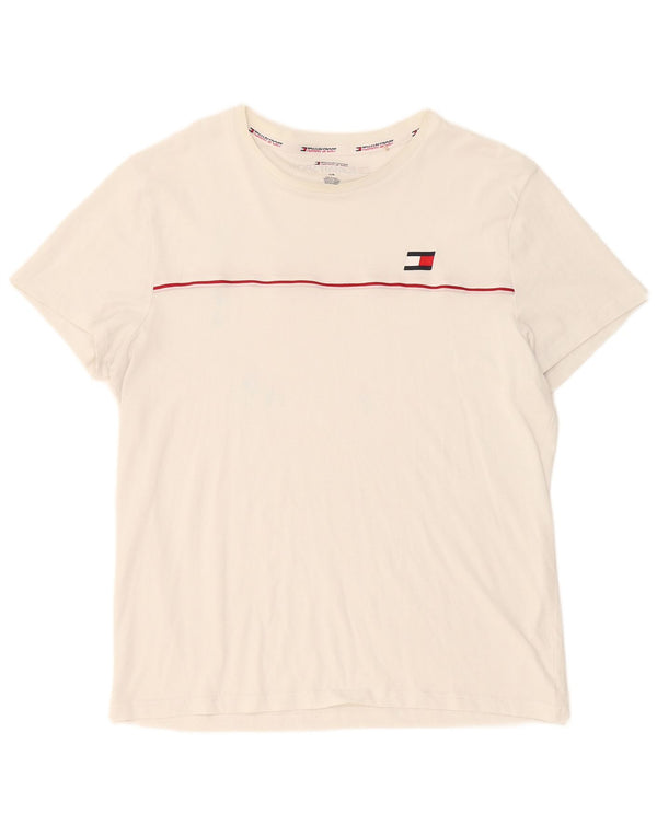 Tommy Hilfiger Herren T-Shirt Top Large Weiß Baumwolle