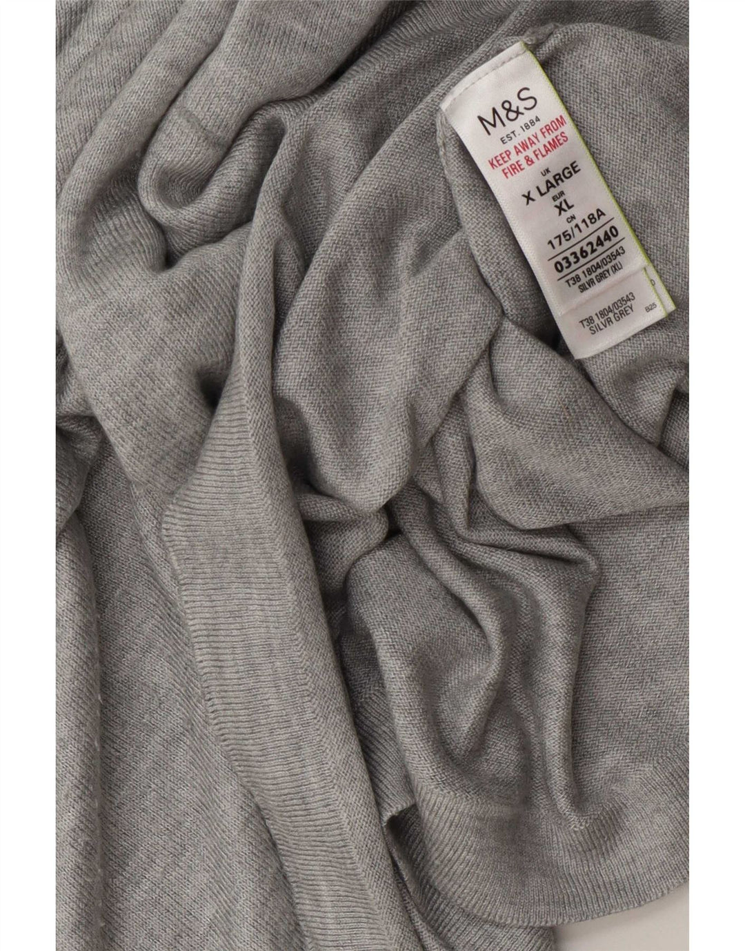 Marks & Spencer Damen-Pullover, übergroß, V-Ausschnitt, Gr. 18, XL, Grau