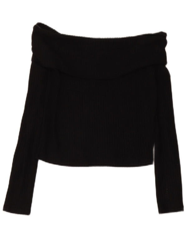 Marks & Spencer Crop Off Shoulder Top für Mädchen, 13–14 Jahre, schwarze Viskose