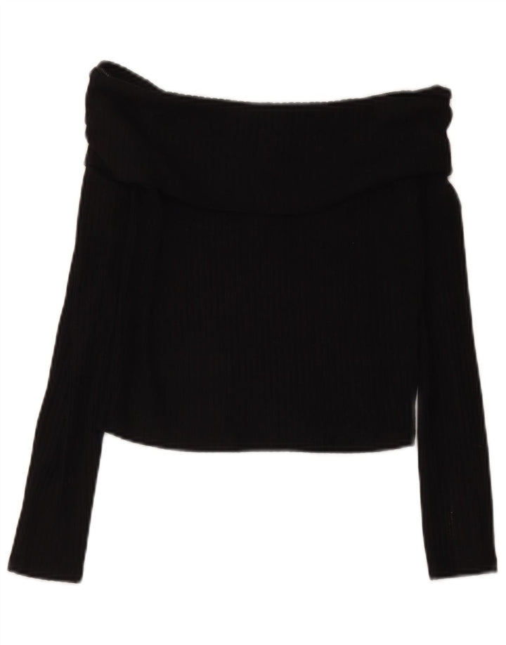 Marks & Spencer Crop Off Shoulder Top für Mädchen, 13–14 Jahre, schwarze Viskose