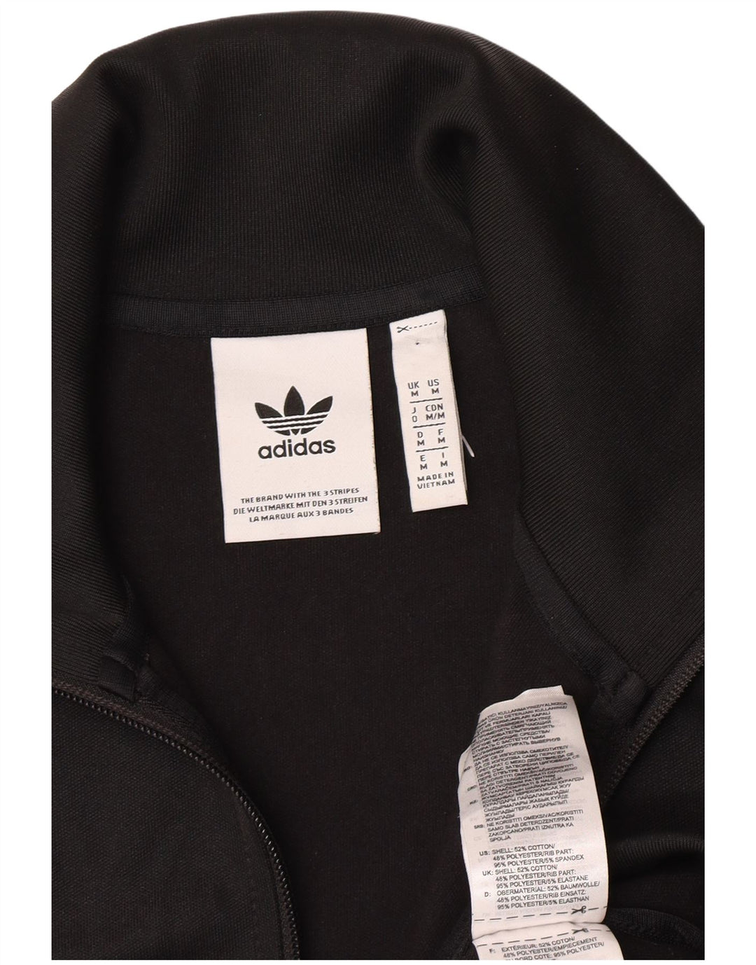 Adidas Herren-Trainingsanzug-Top-Jacke, mittelschwarz, Baumwolle