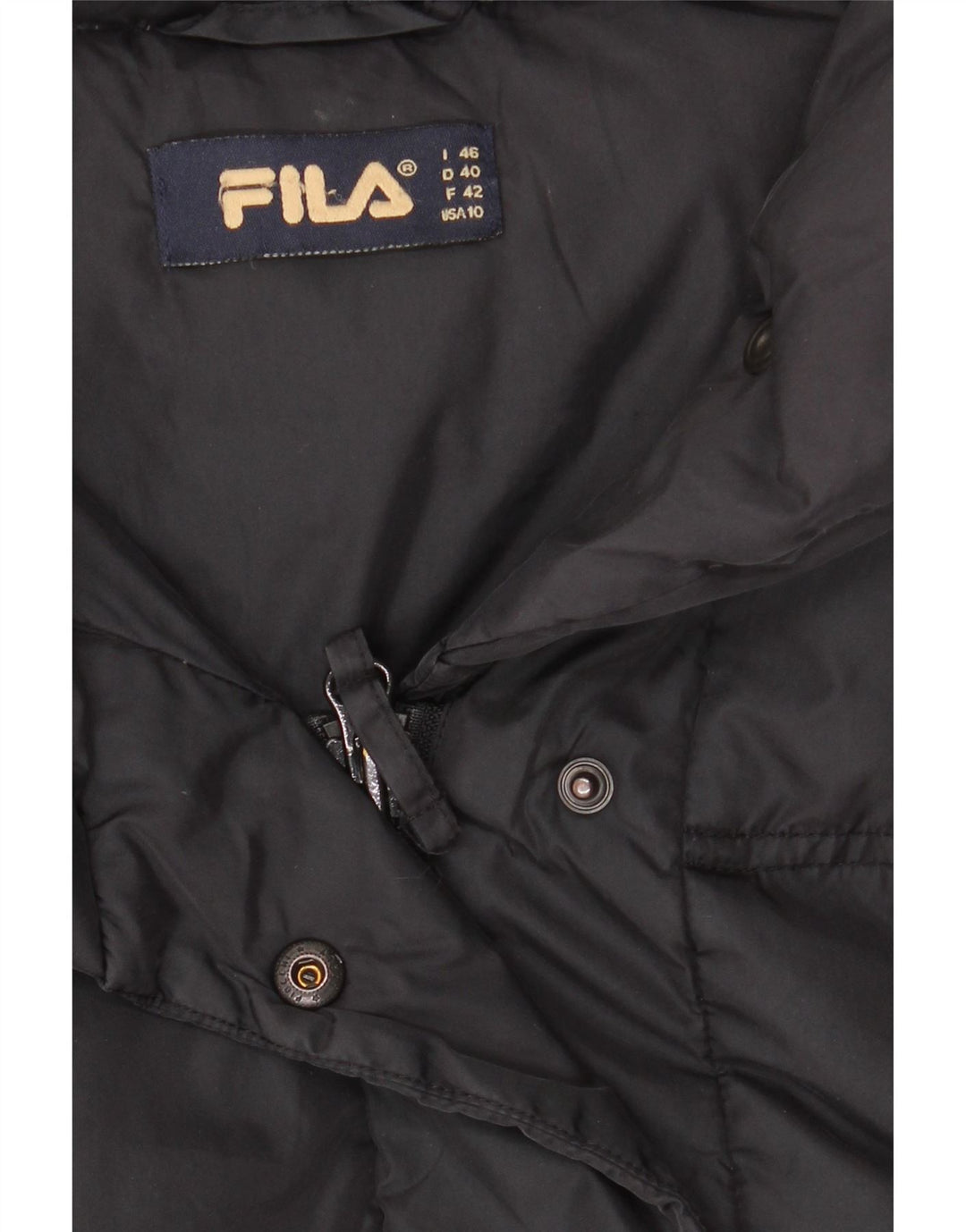 Fila Damen Wattierte Jacke mit Kapuze IT 46 Large Schwarz
