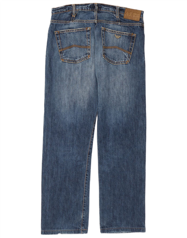 Armani Damen Straight Jeans W32 L29 Blau