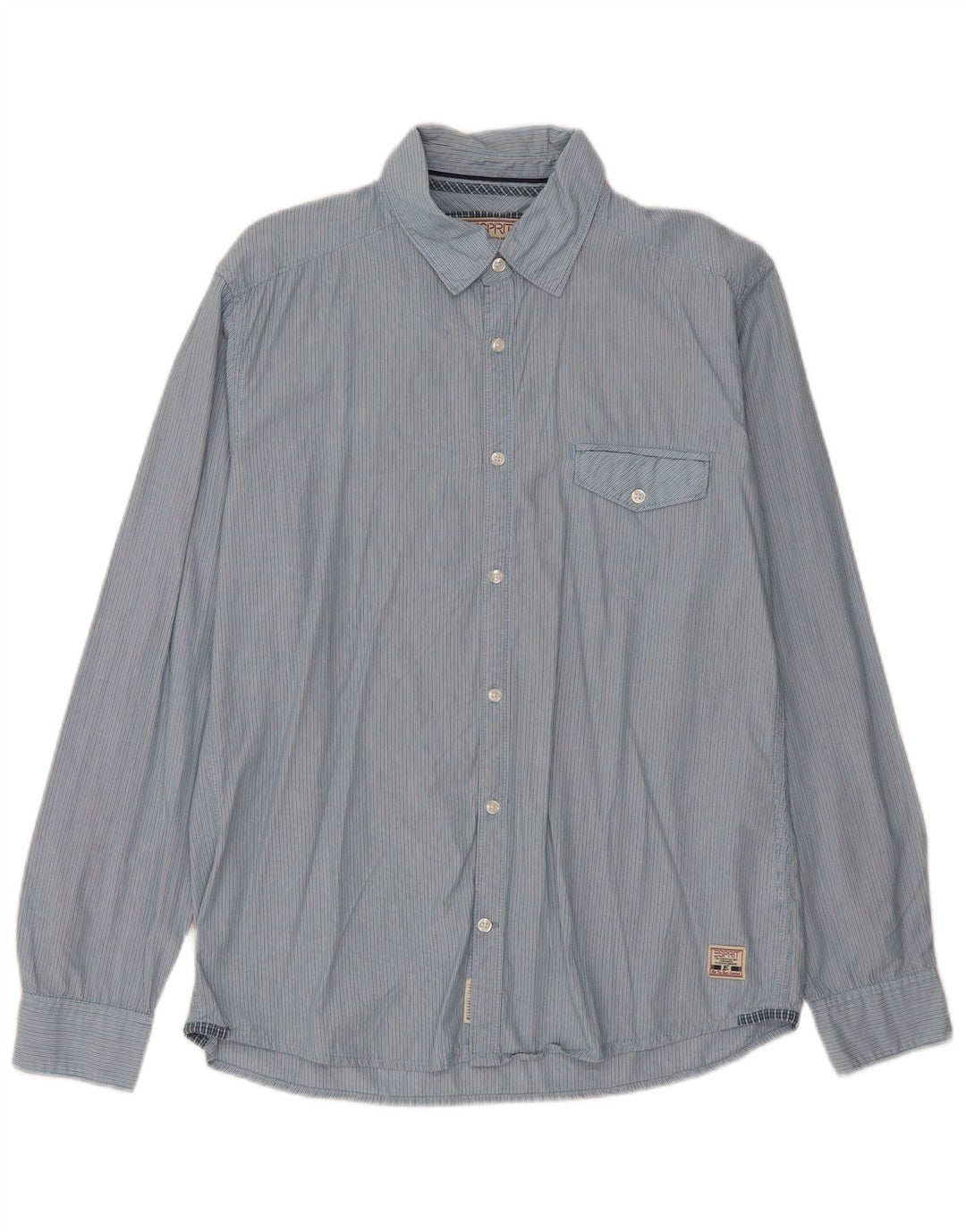 ESPRIT Slim-Fit-Hemd für Herren, groß, blau, Nadelstreifen