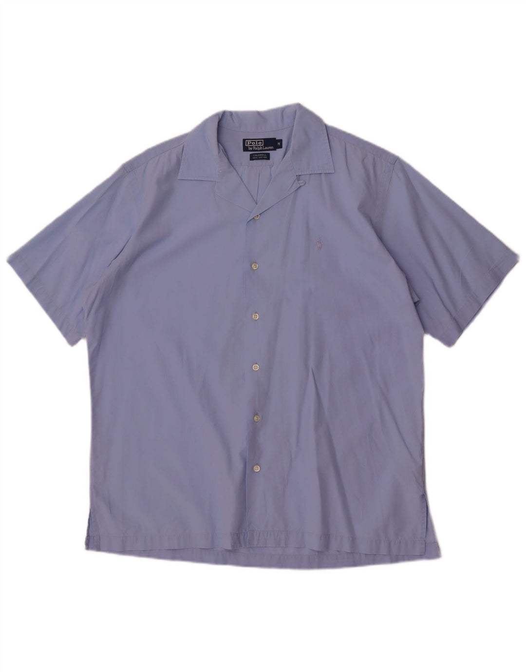 Polo Ralph Lauren Herren-Kurzarmhemd aus mittelblauer Baumwolle
