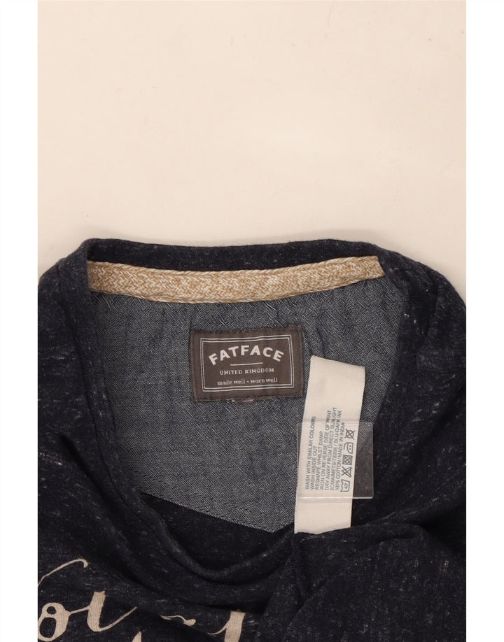 FAT FACE Grafik-T-Shirt-Oberteil für Damen, mittlere marineblaue gesprenkelte Baumwolle