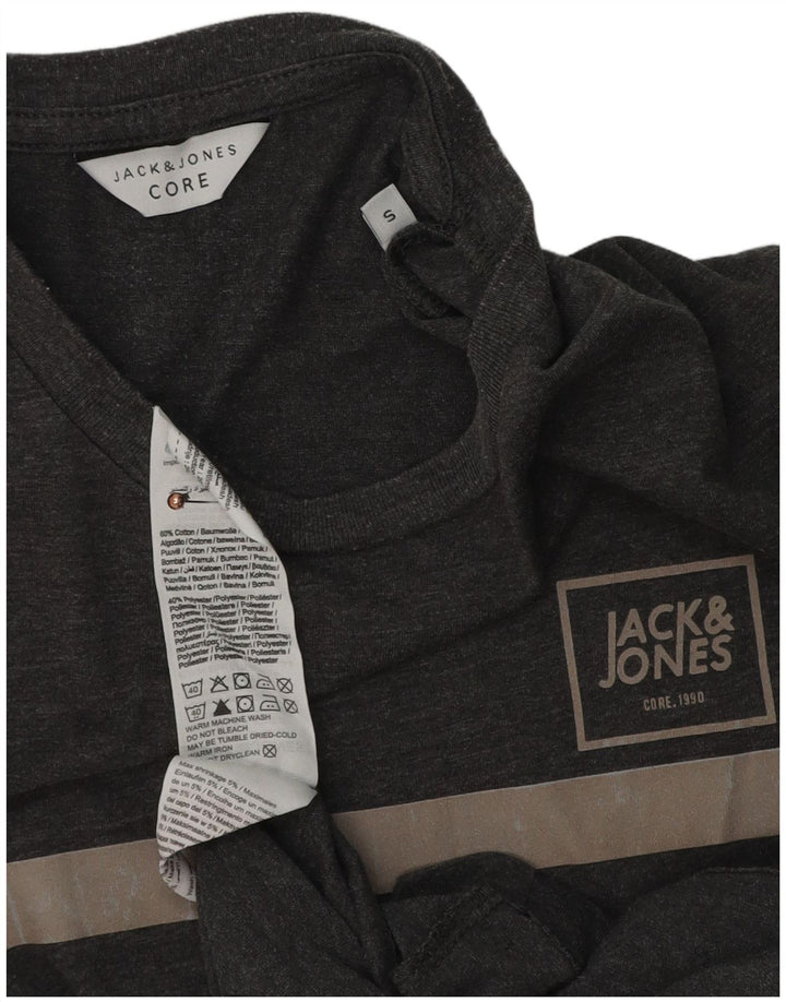 Jack & Jones Herren-T-Shirt-Oberteil, Größe S, Grau, Colourblock-Baumwolle