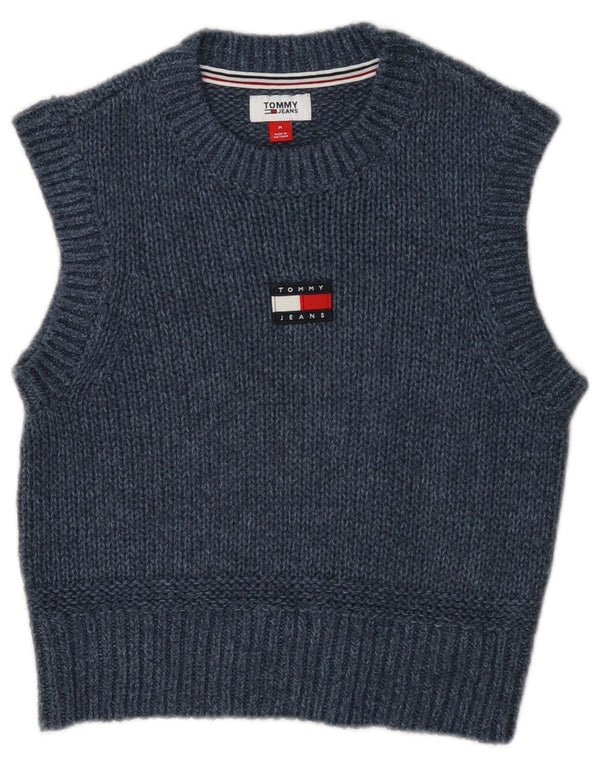 Tommy Hilfiger Damen Crop Vest Tank Top UK 12 Medium Navy Blue Flecked