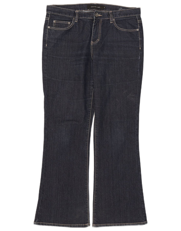 Calvin Klein Damen Flared Jeans US 10 Large W33 L29 Marineblaue Baumwolle