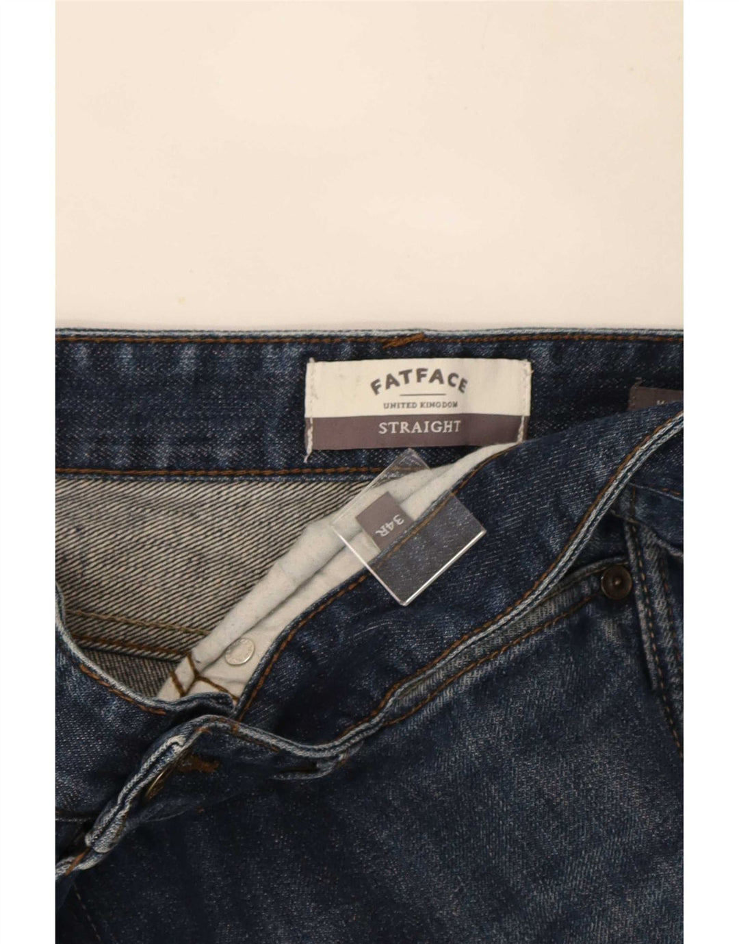 Fat Face Herren Straight Jeans W34 L30 Blaue Baumwolle