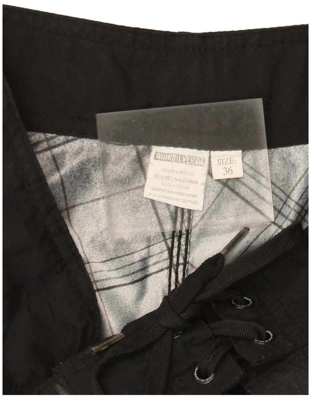 Quiksilver Herren-Badeshorts mit Grafik, großes orangefarbenes Karomuster, Polyester