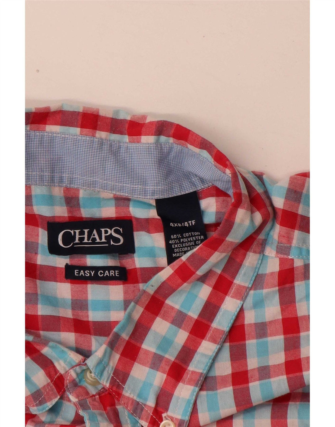 Chaps Herren Big Short Sleeve Regular Fit Shirt 4XL Red Gingham Cotton