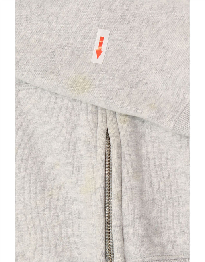 Gap Damen-Kapuzenpullover mit grafischem Reißverschluss, groß, aus grauer Baumwolle