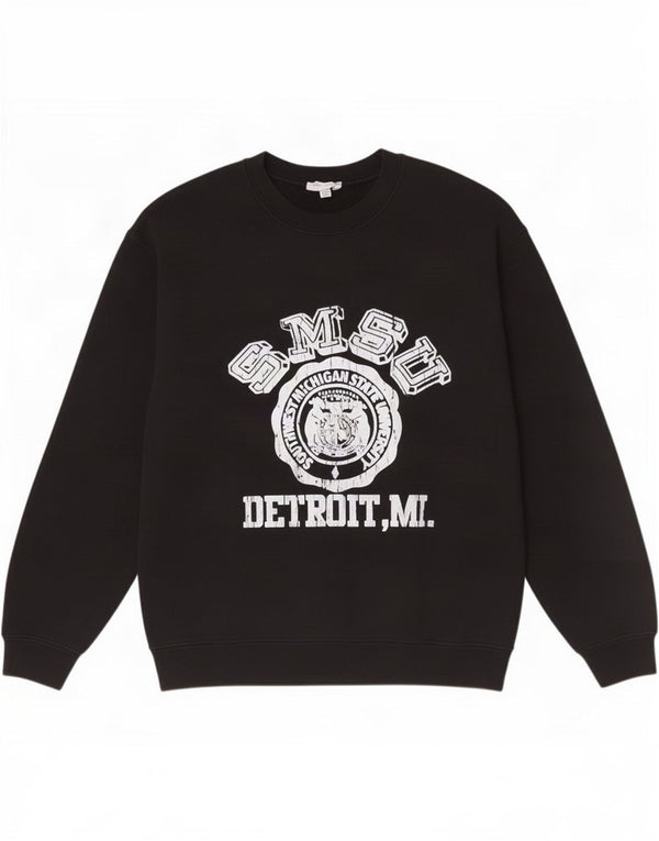 Topshop Damen Grafik-Sweatshirt-Pullover UK 14 Medium Schwarz