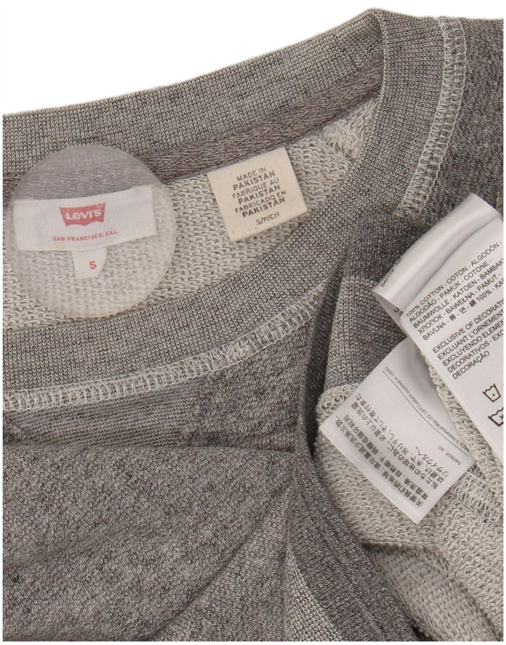 Levi's Damen-Sweatshirt in Übergröße, Gr. 10, Größe S, grau gefleckte Baumwolle
