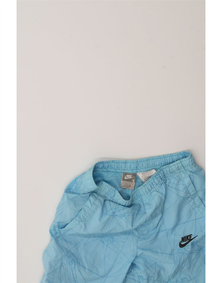 NIKE Boys Graphic Sport Shorts 8-9 Years Small Blue Geometric Polyester Vintage Nike and Second-Hand Nike from Messina Hembry 