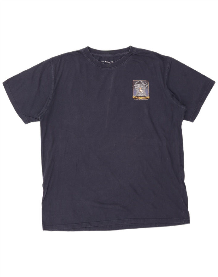 WEIRD FISH Herren Grafik T-Shirt Top 2XL Marineblau Baumwolle