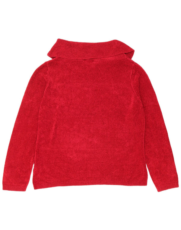 Marks & Spencer Damen Rollkragenpullover UK 18 XL Rote Viskose