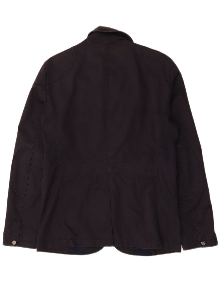 Zara Herren-Utility-Jacke UK 38 Mittelmarineblaue Baumwolle