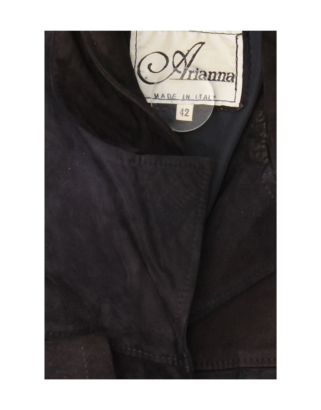 ARIANNA Womens Suede Overcoat IT 42 Medium Navy Blue Vintage Arianna and Second-Hand Arianna from Messina Hembry 