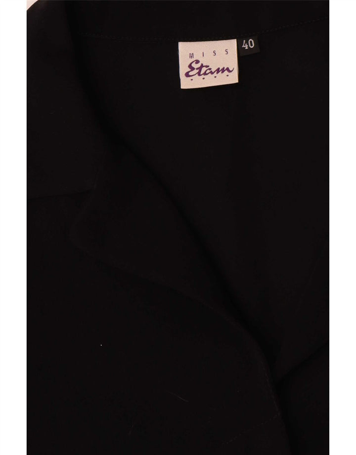 Vintage Damen Mantel EU 40 Medium Schwarz Polyester