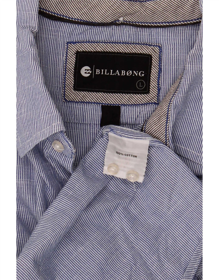 Billabong Herren-Grafikhemd, große blaue Nadelstreifen-Baumwolle