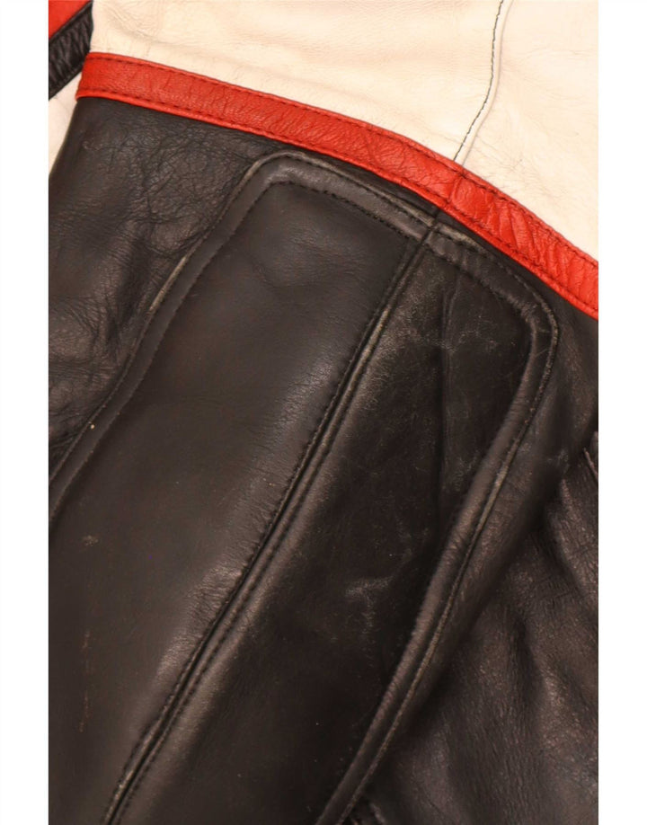 Sportex Herren Racer Jacke IT 44 XS Schwarz Colourblock Leder