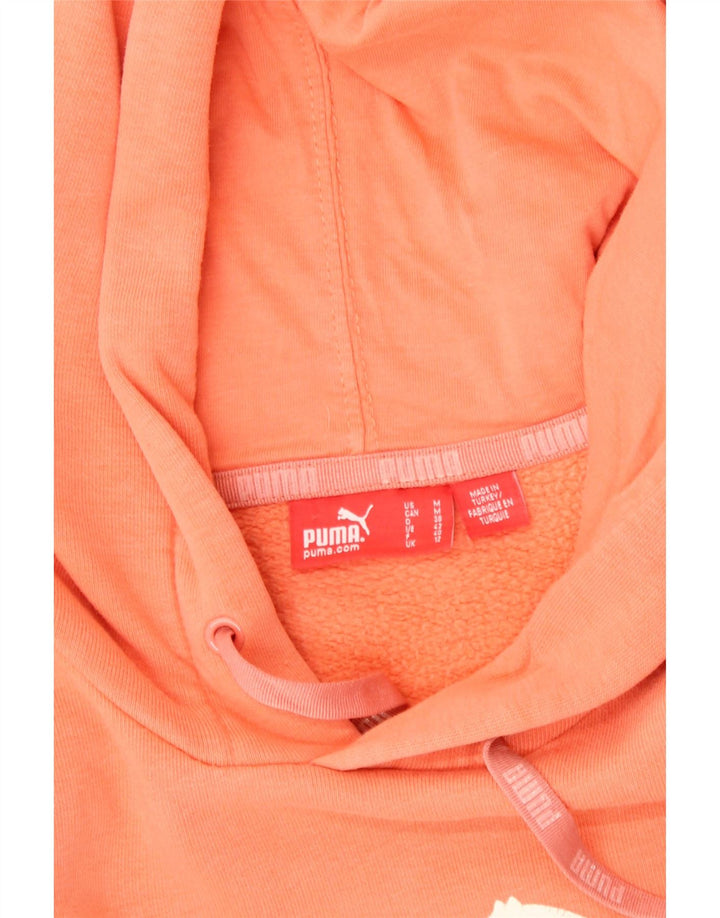PUMA Womens Graphic Hoodie Jumper UK 12 Medium Orange Vintage Puma and Second-Hand Puma from Messina Hembry 