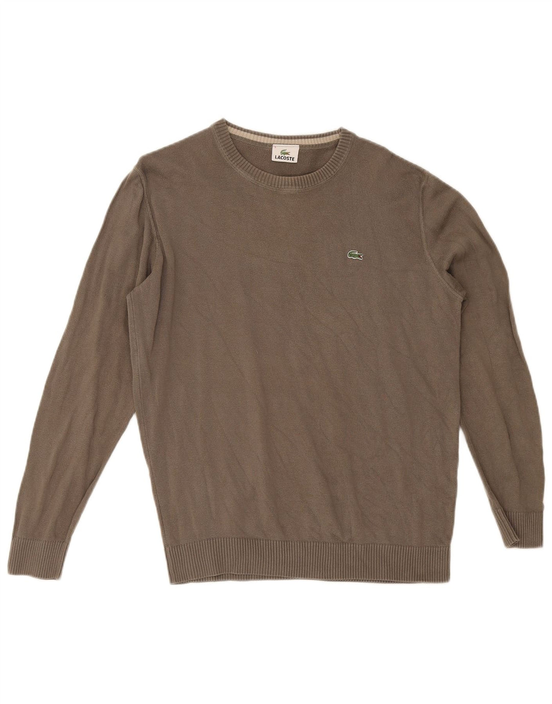 Lacoste Herren-Pullover mit Rundhalsausschnitt, Größe 5, groß, Khaki